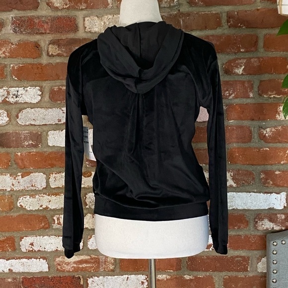 Zella Black Velour Zip Up Hoodie New Size Large - Picture 4 of 7